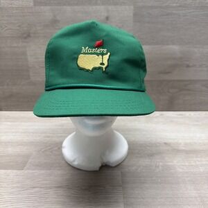 Vintage Green Masters Tournament Rope Hat Derby Cap USA Made.Very Nice Condition